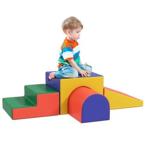 4 dalių minkštų geometrinių kaladėlių rinkinys (MIX)
